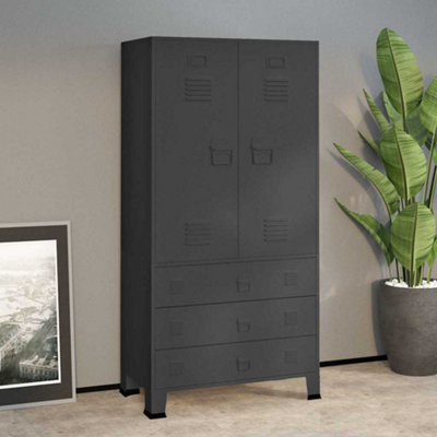 Vidaxl Industrial Wardrobe Anthracite 90X50X180 Cm Metal from B&Q