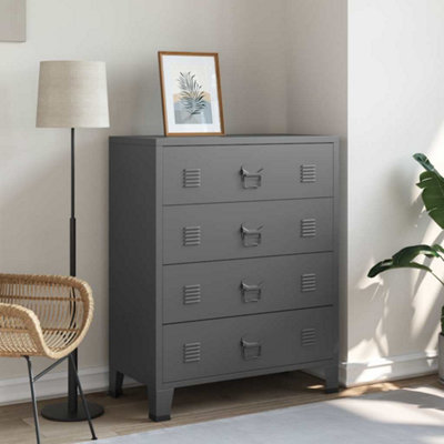 Vidaxl Industrial Drawer Cabinet Anthracite 78X40X93 Cm Metal Drawer Cabinets from B&Q