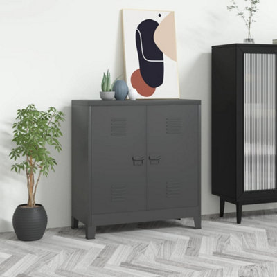 Vidaxl Industrial Storage Chest Steel Anthracite