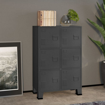 Vidaxl (Anthracite) Industrial Storage Chest Steel Sideboard Cabinet Multi Colours/Sizes - Image 3