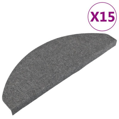 Vidaxl Stair Mats Self-Adhesive 15 Pcs 65X22.5X3.5 Cm Grey from B&Q