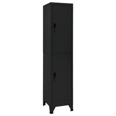 Vidaxl Black Locker Cabinet 38X45x180 Cm Steel