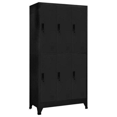 Vidaxl Locker Cabinet 90X45x180 Cm Steel Black