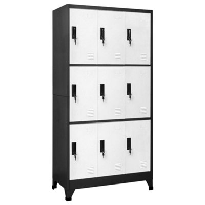 Vidaxl Locker Cabinet Anthracite And White 90X45X180 Cm Steel from B&Q