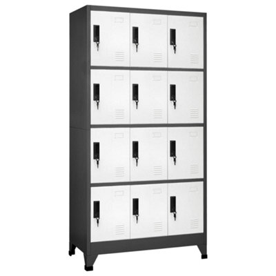 Vidaxl Locker Cabinet Anthracite And White 90X45X180 Cm Steel from B&Q