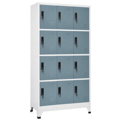 B&Q -  Locker Cabinet Light Grey And Dark Grey 90X45X180 Cm Steel