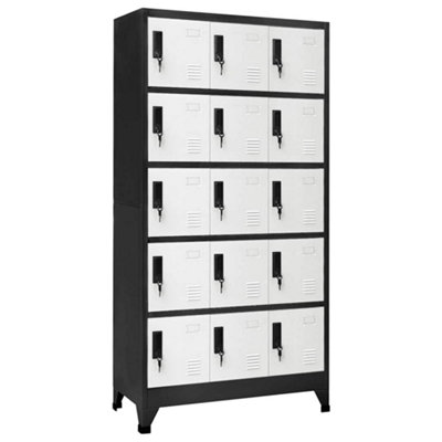 Vidaxl Locker Cabinet And 90X40x180 Cm Steel Anthracite/White