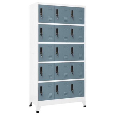 Vidaxl Locker Cabinet Light Grey And Dark Grey 90X40X180 Cm Steel from B&Q