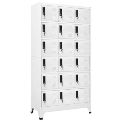 Vidaxl White Locker Cabinet 90X40x180 Cm Steel