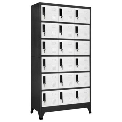 Vidaxl Locker Cabinet And 90X40x180 Cm Steel Anthracite/White