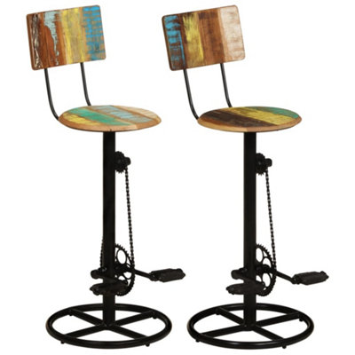 Vidaxl Bar Stools 2 Pcs Solid Wood Reclaimed Bar Stools from B&Q