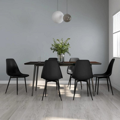 Vidaxl Dining Chairs 6 Pcs Black Pp from B&Q
