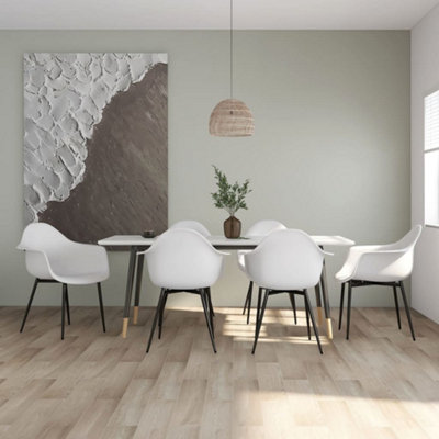 Vidaxl Dining Chairs 6 Pcs White Pp from B&Q