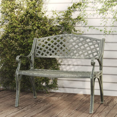 B&Q -  Garden Bench 102 Cm Cast Aluminium Green