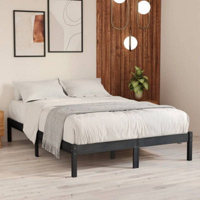 Vidaxl Grey Bed Frame Without Mattress Solid Wood Double Bed Frames