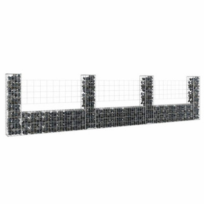 B&Q -  U-Shape Gabion Basket With 4 Posts Iron 380X20X100 Cm