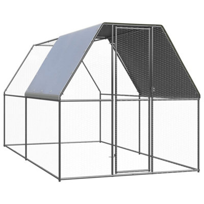 Vidaxl Outdoor Chicken Cage 2X4X2 M Galvanised Steel