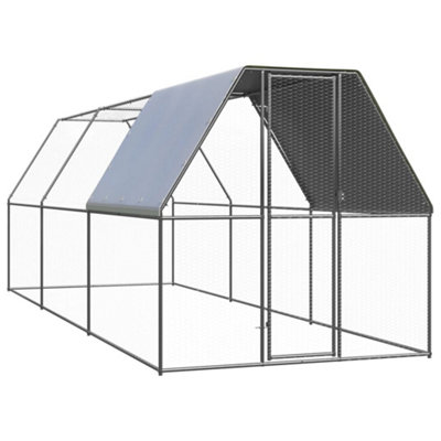 B&Q -  Outdoor Chicken Cage 2X6X2 M Galvanised Steel