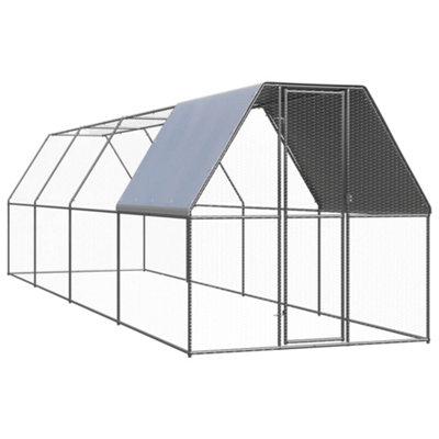 B&Q -  Outdoor Chicken Cage 2X8X2 M Galvanised Steel