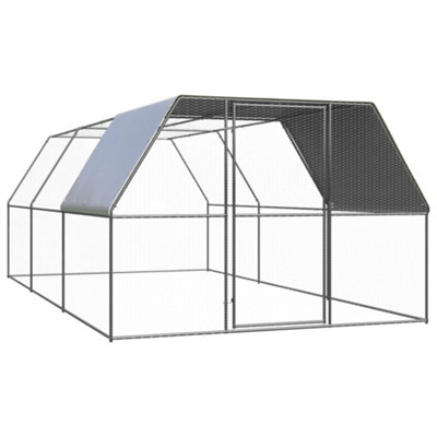 Vidaxl Outdoor Chicken Cage 3X6X2 M Galvanised Steel