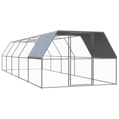 Vidaxl Outdoor Chicken Cage 3X10X2 M Galvanised Steel