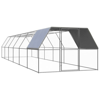 B&Q -  Outdoor Chicken Cage 3X12X2 M Galvanised Steel