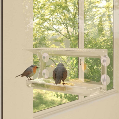 Vidaxl Window Bird Feeders 2 Pcs Acrylic 30X12X15 Cm Window Bird Feeders from B&Q