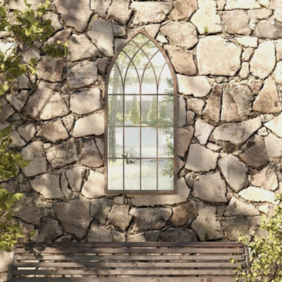 Vidaxl Garden Mirror Sand 100X45 Cm Iron For Outdoor Use from B&Q