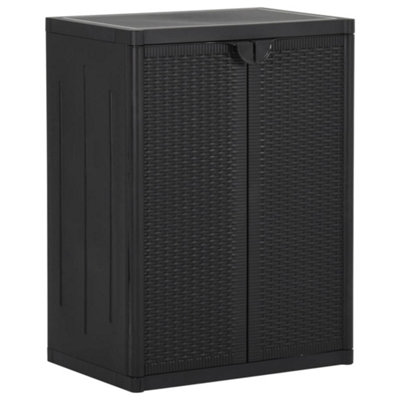 B&Q -  Garden Storage Cabinet Black 65X45X88 Cm Pp Rattan
