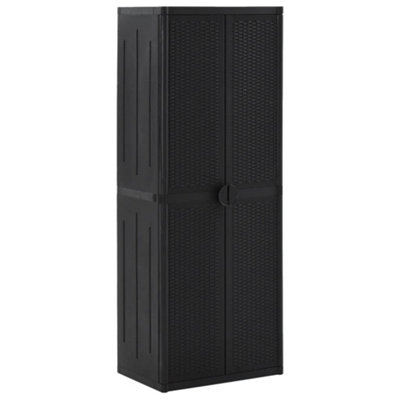B&Q -  Garden Storage Cabinet Black 65X45X172 Cm Pp Rattan