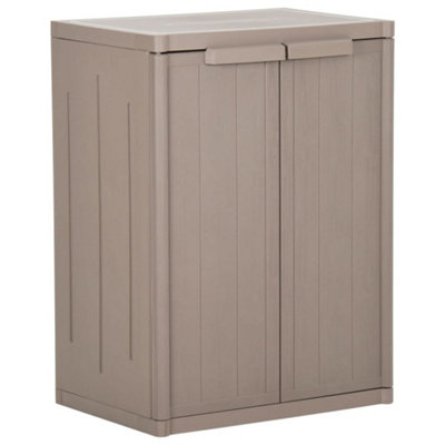 Vidaxl Garden Storage Cabinet Brown 65X45X88 Cm Pp Wood Look from B&Q