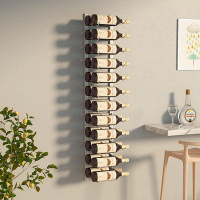Vidaxl Wall Mounted Wine Rack For 24 Bottles White Iron from B&Q