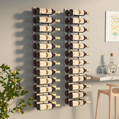 VIDAXL Iron Wall Mounted Wine Rack - 24 Bottles - White - Image 3