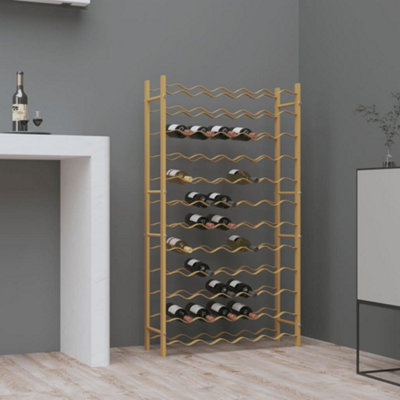 Vidaxl Wine Rack For 72 Bottles Gold Metal from B&Q