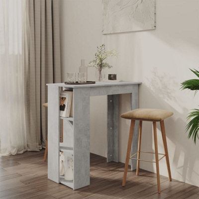 Vidaxl Bar Table With Shelf Concrete Grey 102X50X103.5 Cm Engineered Wood from B&Q