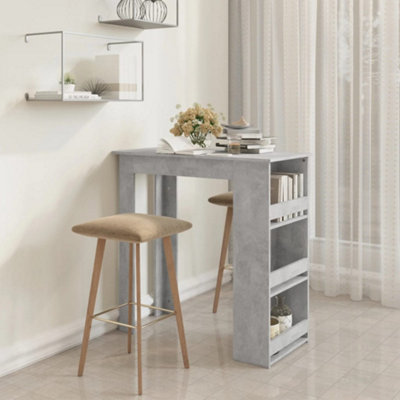 Vidaxl Bar Table With Storage Rack Concrete Grey 102X50X103.5 Cm from B&Q