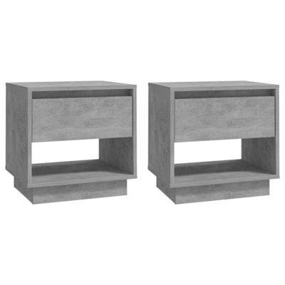 Vidaxl Bedside Cabinets 2 Pcs Concrete Grey 45X34X44 Cm Engineered Wood from B&Q