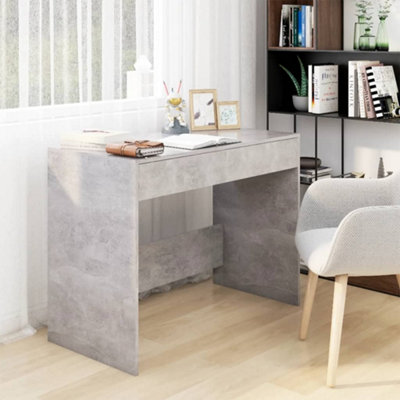 B&Q -  Desk Concrete Grey 101X50X76.5 Cm Engineered Wood Desks