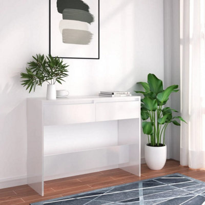 B&Q -  Console Table White 100X35X76.5 Cm Engineered Wood