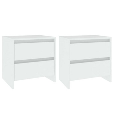 B&Q -  Bedside Cabinets 2 Pcs White 45X34.5X44.5 Cm Engineered Wood