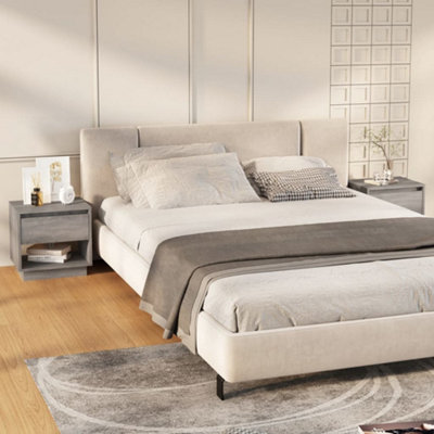 B&Q -  Bedside Cabinets 2 Pcs Grey Sonoma 45X34X44 Cm Engineered Wood