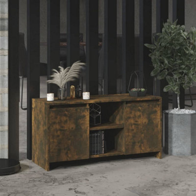 Vidaxl Tv Cabinet Smoked Oak 102X37.5x52.5 Cm Engineered Wood Tv Cabinets