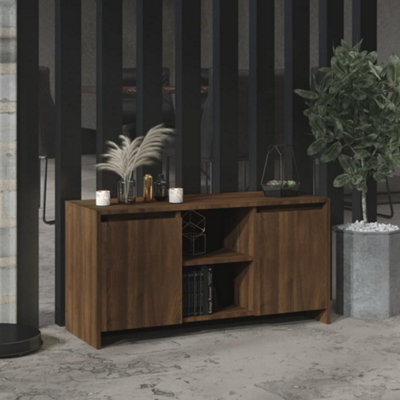 Vidaxl Tv Cabinet Oak 102X37.5x52.5 Cm Engineered Wood Tv Cabinets Brown