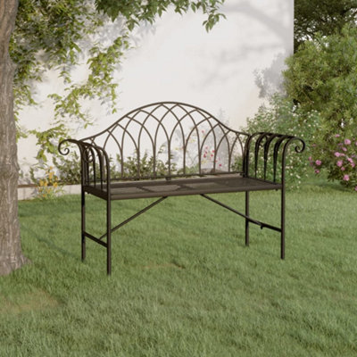 B&Q -  2-Seater Garden Bench 128 Cm Black Steel