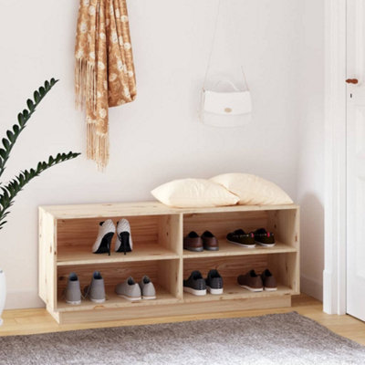 Vidaxl Shoe Cabinet 110X34X45 Cm Solid Wood Pine from B&Q