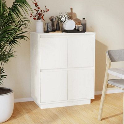 B&Q -  Sideboard White 60X34X75 Cm Solid Wood Pine