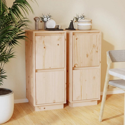 VidaXL Sideboard - Solid Pine Wood - Brown - 31.5x34x75 cm - Image 3