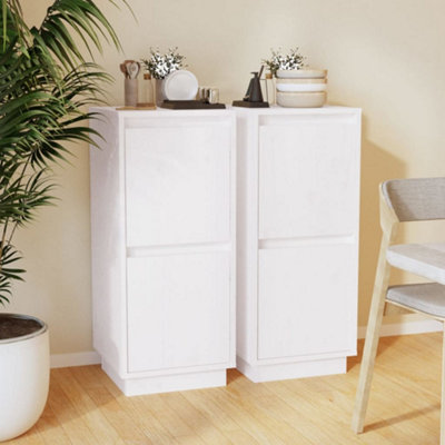 Vidaxl Sideboards 2 Pcs White 31.5X34X75 Cm Solid Wood Pine from B&Q