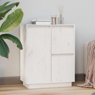 B&Q -  Sideboard White 60X34X75 Cm Solid Wood Pine