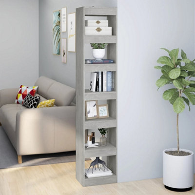 VidaXL Book Cabinet Room Divider - Concrete Grey - 40x30x198 cm - Image 3
